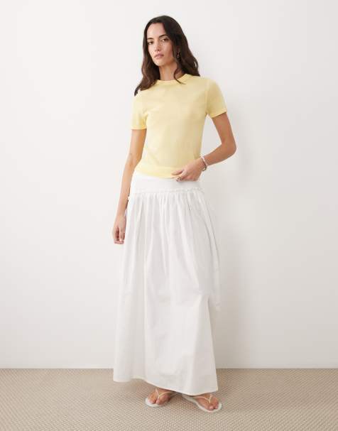 ASOS DESIGN - Doorschijnend gebreid T-shirt in lichtgeel - view 1