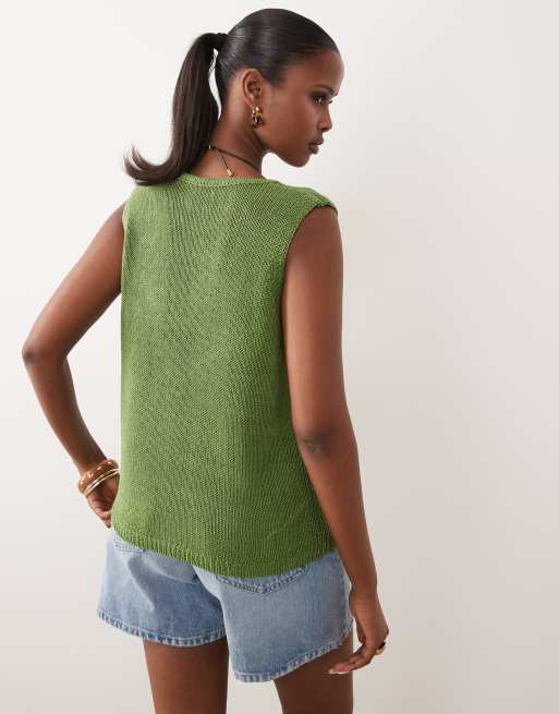 ASOS DESIGN - Doorschijnend hemdje met A-lijn in groen, 4 van 4