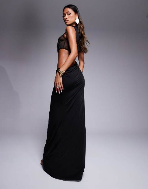 Jurkje Jurk Sterren ASOS DESIGN Doorschijnend Maxi-jurk Met