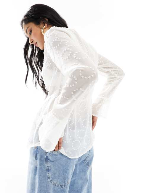 Niet doorschijnende witte blouse sale