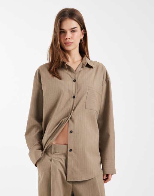 ASOS DESIGN – Dopasowany zestaw w paski: koszula i spodnie, 3 z 4