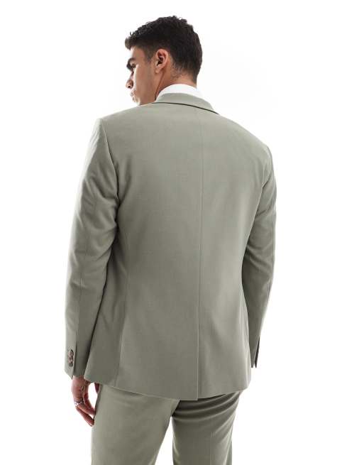 ASOS DESIGN - Dopasowana marynarka garniturowa w kolorze khaki, 3 z 5