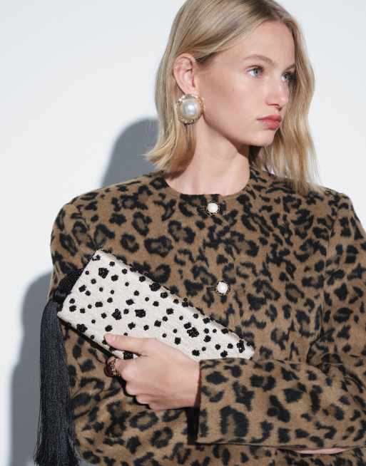 ASOS DESIGN Dopasowana marynarka z ozdobnymi guzikami we wzór leopard, 2 z 4