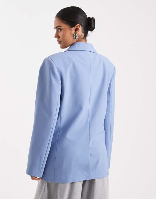 ASOS DESIGN – Dopasowana pudełkowa marynarka oversize w niebieskim kolorze, 4 z 4