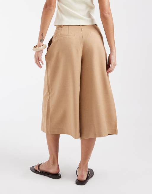 ASOS DESIGN – Dopasowane brązowe spodnie kuloty z podwyższonym stanem , 5 z 5