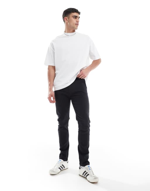 ASOS DESIGN – Dopasowane czarne chinosy