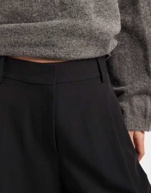 ASOS DESIGN – Dopasowane czarne spodnie kuloty z podwyższonym stanem , 5 z 5