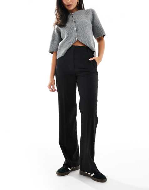 ASOS DESIGN tailored slim straight trousers in black