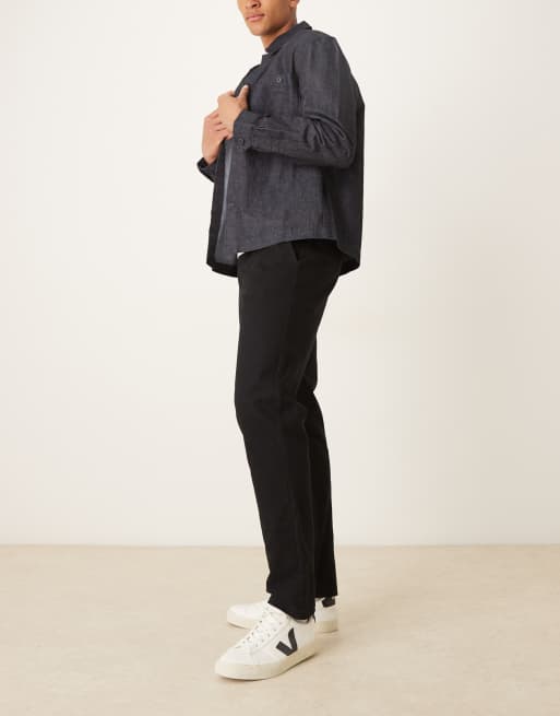 ASOS DESIGN – Dopasowane czarne spodnie z materiału moleskin, 3 z 5