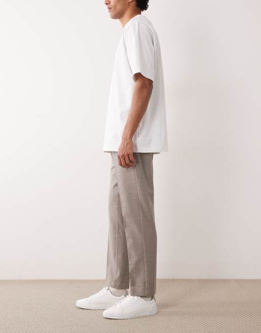 ASOS DESIGN – Dopasowane flanelowe spodnie w szarym melanżowym kolorze, 3 z 5