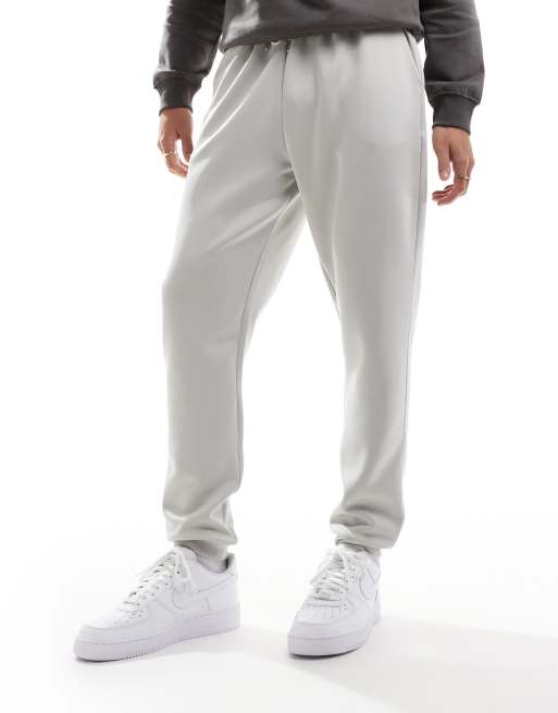 ASOS DESIGN – Dopasowane jasnoszare joggersy z tkaniny scuba