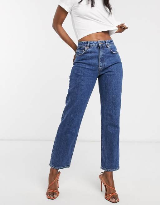 ASOS DESIGN – Dopasowane jeansy z prostymi nogawkami z podwyższonym stanem
