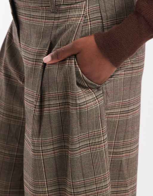 ASOS DESIGN dopasowane kuloty z wysokim stanem w kratę tartan, 4 z 5