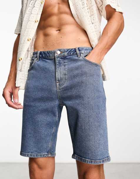 ASOS DESIGN – Dopasowane niebieskie szorty jeansowe o regularnej długości - view 1