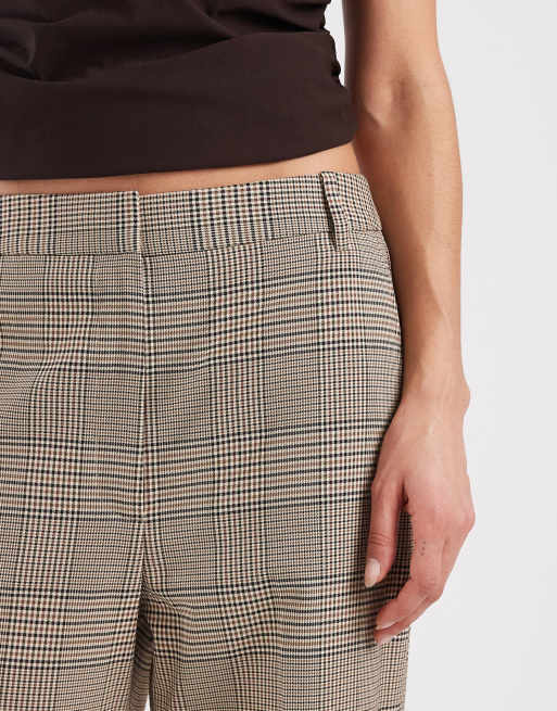 ASOS DESIGN – Dopasowane spodnie o prostym kroju w brązową kratkę, 4 z 5