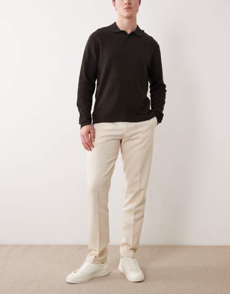 ASOS DESIGN – Dopasowane spodnie w kolorze écru - view 1