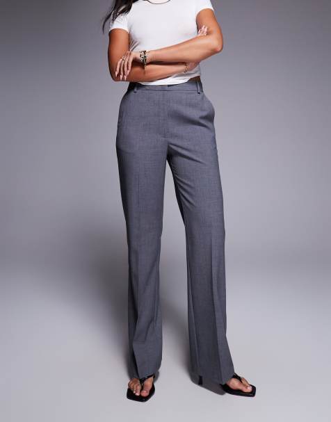 ASOS DESIGN tailored slim straight trousers in grey