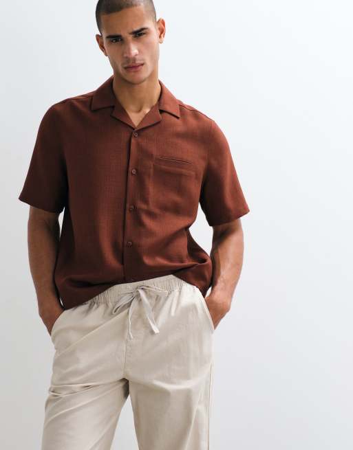ASOS DESIGN – Dopasowane szarobeżowe spodnie z dodatkiem lnu, 2 z 5