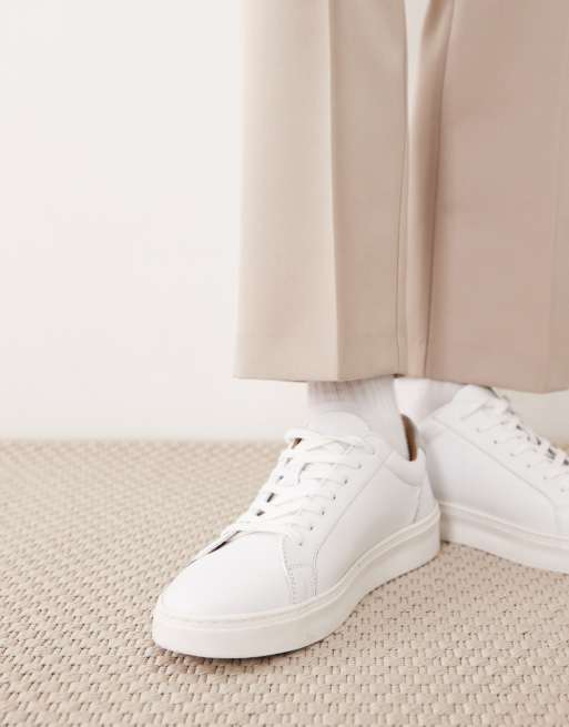 ASOS DESIGN – Dopasowane szarobeżowe spodnie z prostymi krótszymi nogawkami, 5 z 5