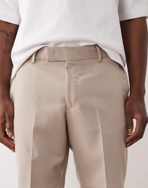 ASOS DESIGN – Dopasowane wąskie szorty w jasnobeżowym kolorze, 4 z 5