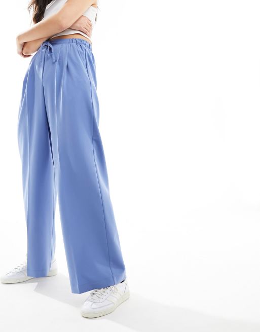 ASOS DESIGN – Dopasowane wciągane niebieskie spodnie