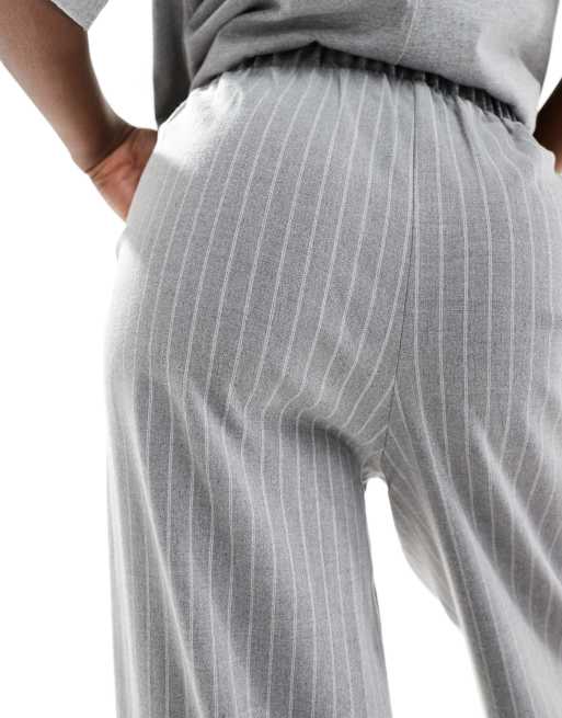 ASOS DESIGN – Dopasowane wciągane spodnie w szarym kolorze w prążki, 4 z 5