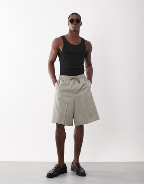 ASOS DESIGN – Dopasowane wciągane szorty bermudy w kolorze szałwiowej zieleni - view 1