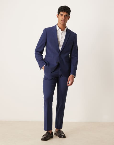 ASOS DESIGN – Dopasowany niebieski garnitur z dodatkiem wełny - view 1