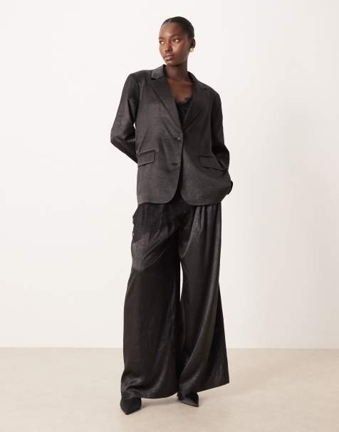 ASOS DESIGN – Dopasowany satynowy garnitur o nieusztywnianym kroju - view 1