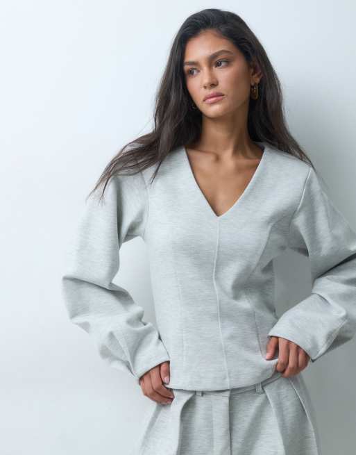 ASOS DESIGN – Szary melanżowy zestaw z joggersami w eleganckim stylu, 3 z 3