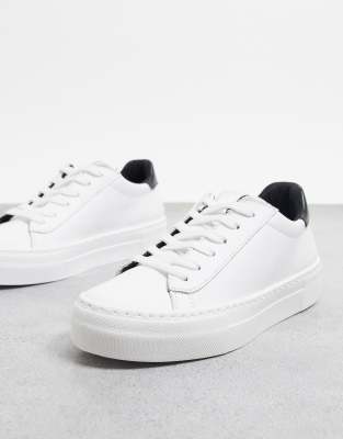 asos white leather trainers