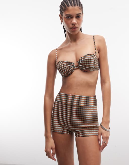 ASOS DESIGN - Dori - Bikini a righe color tramonto