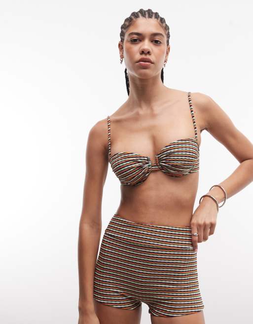 ASOS DESIGN – Dori – Bikini w paski w odcieniu zachodu słońca, 5 z 6