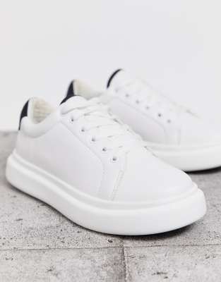 white lace up sneakers