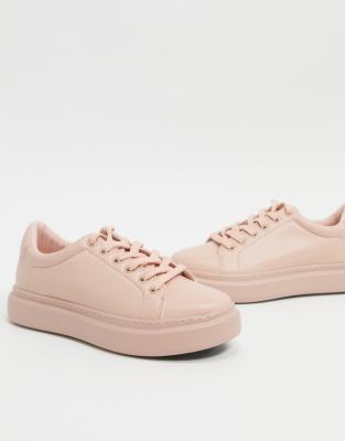 asos design doro chunky lace up sneakers in white