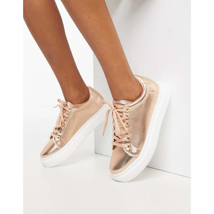 Rose gold store trainers next