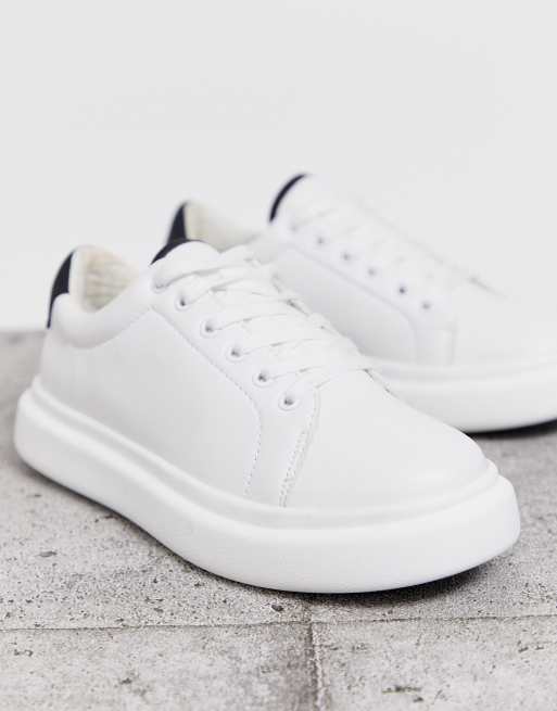 ASOS DESIGN Doro chunky lace up trainers in white, 4 of 4