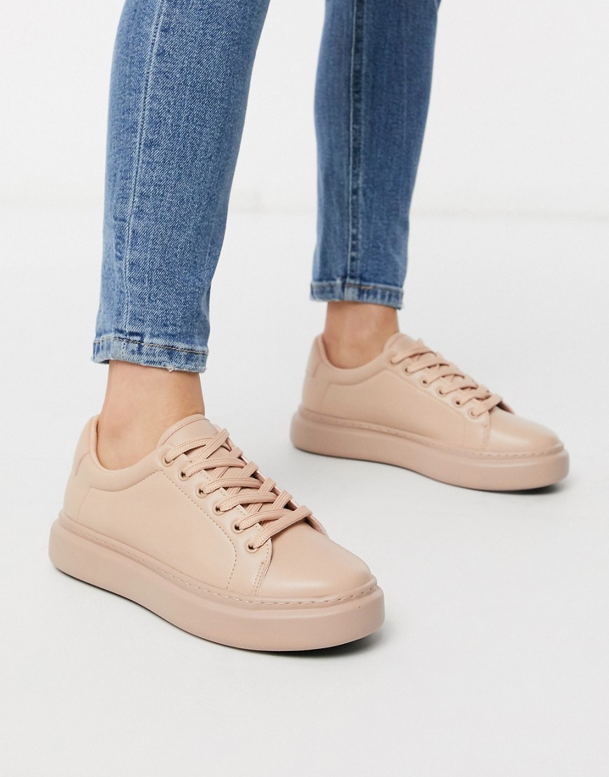 ASOS DESIGN Doro chunky lace up trainers-Beige