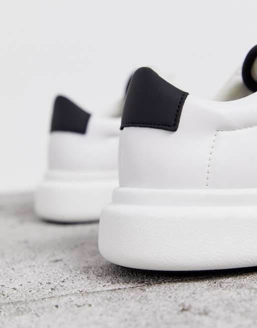 Asos Design Doro Weisse Sneaker Zum Schnuren Mit Dicker Profilsohle Asos