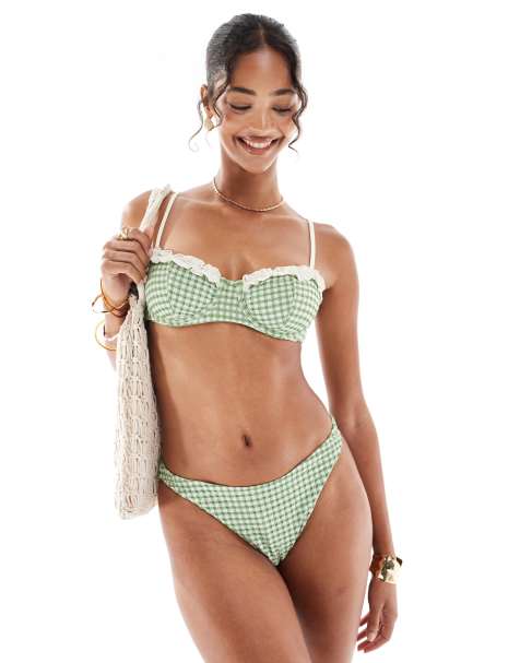 ASOS DESIGN – Dorothy – Bikini ze wzorem w kratkę vichy - view 1