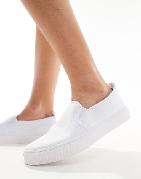 ASOS DESIGN - Dotty - Hvide slip-on lærredssko - view 1