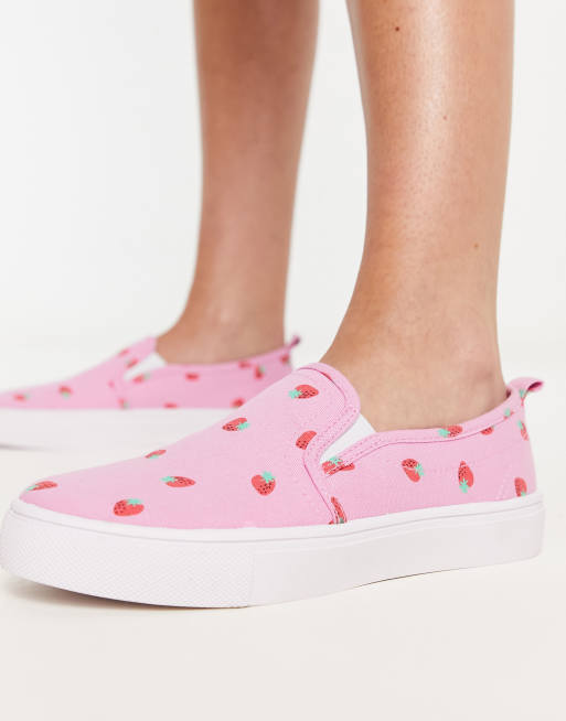 ASOS DESIGN - Dotty - Instapgympen in aarbeienprint