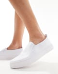 [ASOS DESIGN] ASOS DESIGN Dotty slip on plimsolls in white 39 White