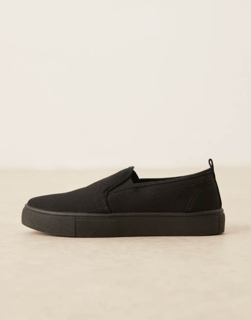 ASOS Design Knit Slip on Sneakers in Black