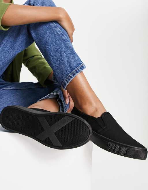 Asos black slip on on sale shoes