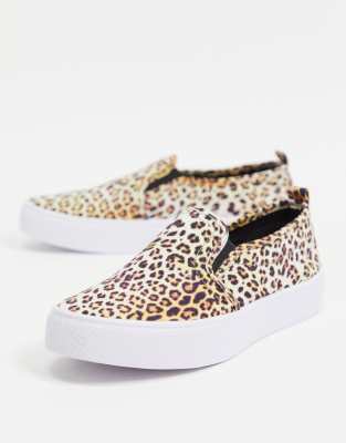 leopard platform slip on sneakers