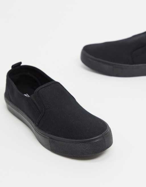 ASOS DESIGN - Dotty - Sorte slip-on lærredssko, 3 af 4