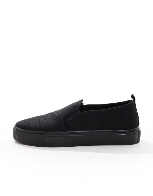 ASOS DESIGN – Dotty – Stoffschuhe zum Hineinschlüpfen in Schwarz, weite Passform, 2 von 5