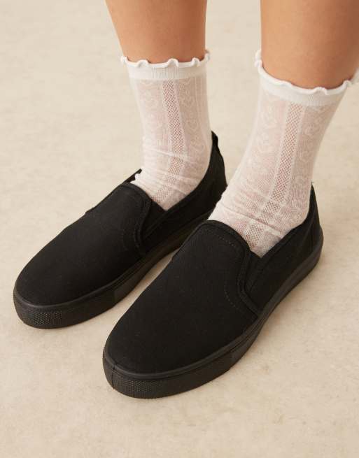 ASOS DESIGN - Dotty - Tennis à enfiler - Noir, 4 de 5