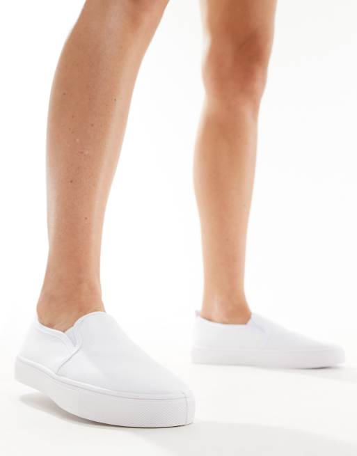 ASOS DESIGN – Dotty – Vita tygskor i dra på-modell, 3 av 4